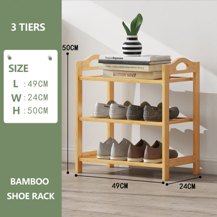 Multi-layers Bamboo Shoe Rack Storage Organizer Wooden Flower Stand Shelf