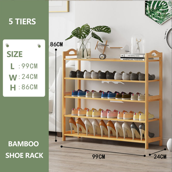 Multi-layers Bamboo Shoe Rack Storage Organizer Wooden Flower Stand Shelf