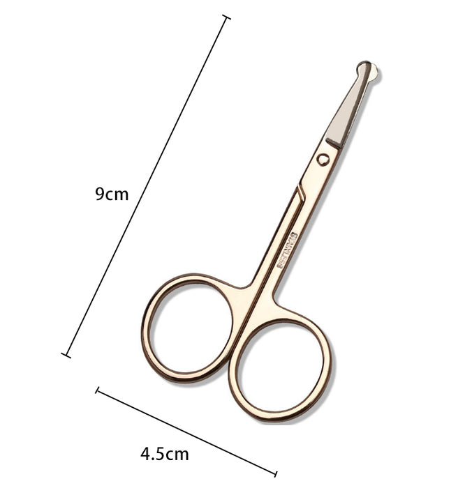 Eyebrow Trimming Scissors Stainless Steel Safety Grooming Scissors