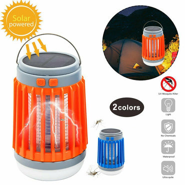 2 in 1 Solar Micro USB Electric Mosquito Insect Killer Flashlight Camping Lamp