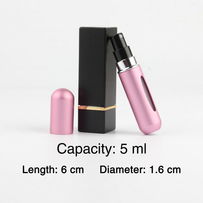 2pcs 5ml Portable Mini Refillable Empty Perfume Spray Bottles Travel Size