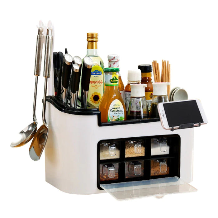Eb Portable Kitchen Condiment Rack Multifunction Kitchen Utensils Condiment Storage Rack Seasoning Storage ...