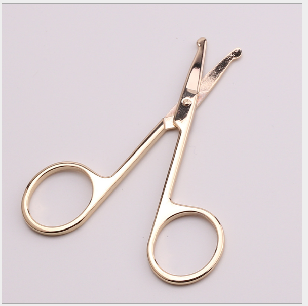 Eyebrow Trimming Scissors Stainless Steel Safety Grooming Scissors