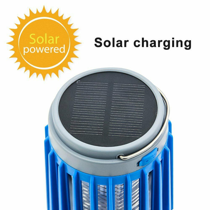 2 in 1 Solar Micro USB Electric Mosquito Insect Killer Flashlight Camping Lamp