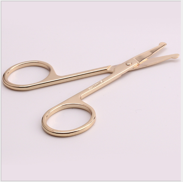 Eyebrow Trimming Scissors Stainless Steel Safety Grooming Scissors