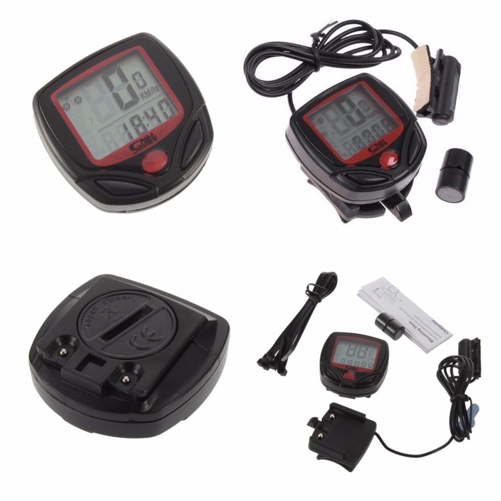 Digital LCD Waterproof Bicycle Bike Computer Speedometer Odometer Stop