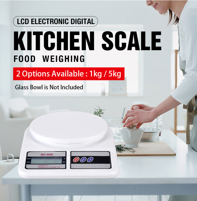 LCD Electronic Digital Kitchen Scale Postal Scales Food Weighing 5KG-1g/1KG-0.1g