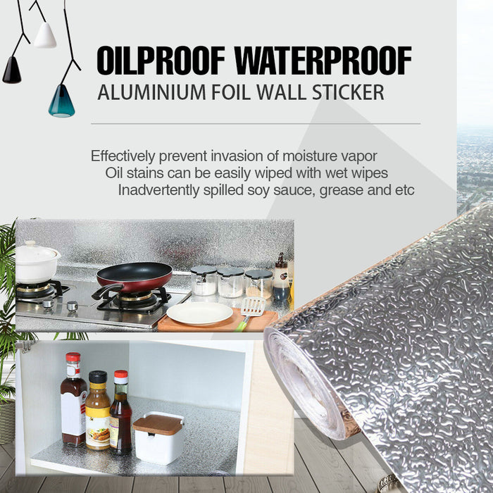 Aluminum Foil Sticker Self Adhesive Oil-proof Waterproof Kitchen Cabinet Wall