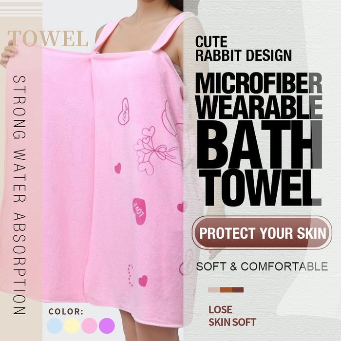 Cute Lady Wearable Fast Drying Soft Microfiber Bath Towel Bathrobes Bath skirt