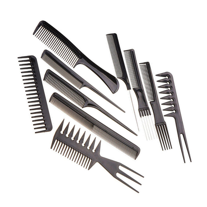 10Pcs/Set Pro Salon Hair Combs Hairdressing Plastic Brush Comb