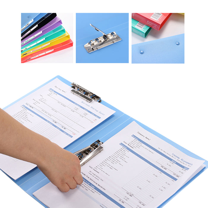 4pcs A4 Double Clip File Folder Portable For Files Sorting Document Holder