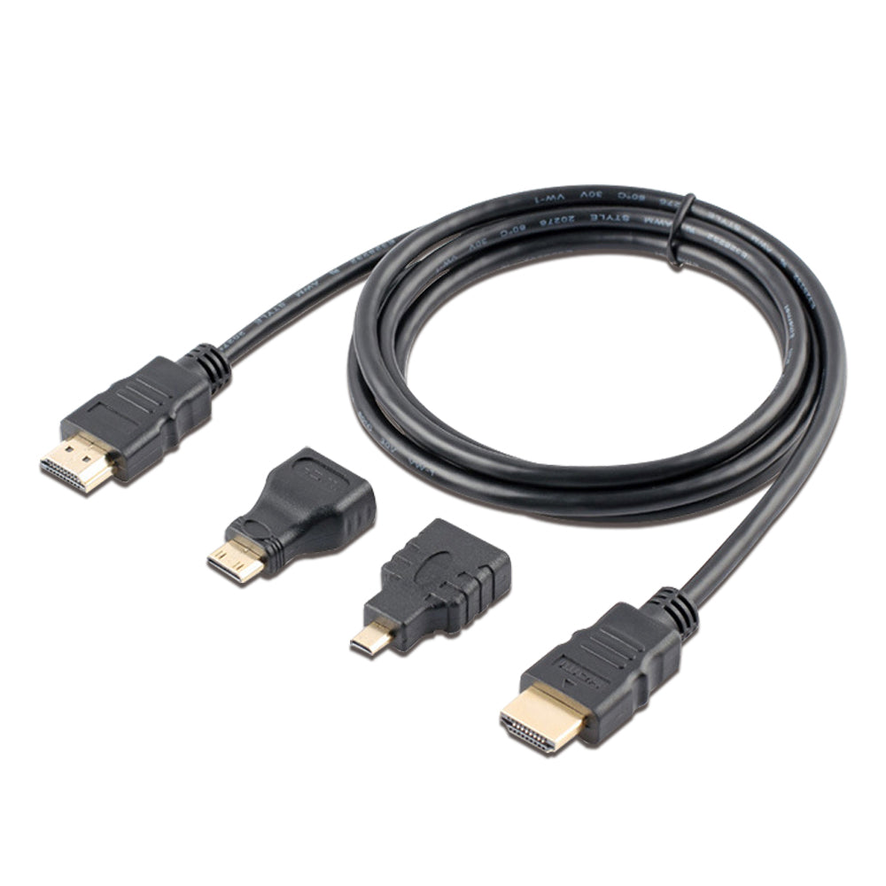 3 in 1 HDMI to HDMI Cable + Micro HDMI Adaptor+ Mini HDMI adapter HD 1.5M