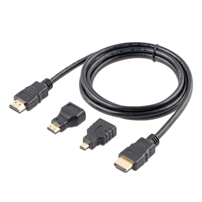 3 in 1 HDMI to HDMI Cable + Micro HDMI Adaptor+ Mini HDMI adapter