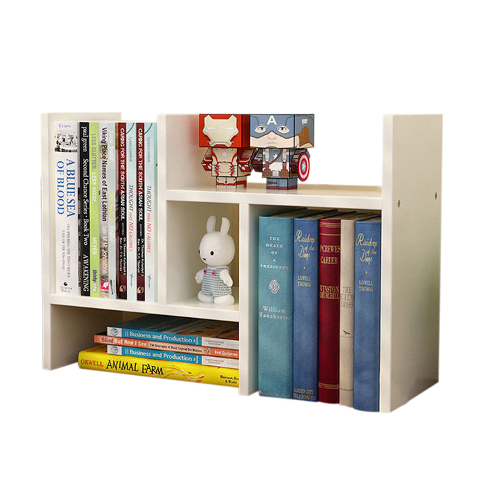 Resize-able Thick Wood Desktop Bookshelf Display Rack Unit