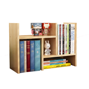 Resize-able Thick Wood Desktop Bookshelf Display Rack Unit