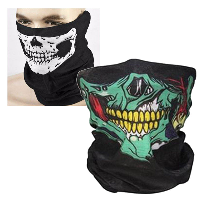 Motorcycle Face Skull Mask Half Face Motorbike Neck Headwear Party Mask