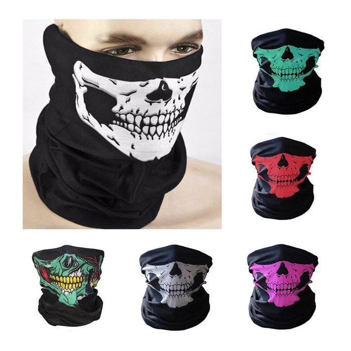 Motorcycle Face Skull Mask Half Face Motorbike Neck Headwear Party Mask