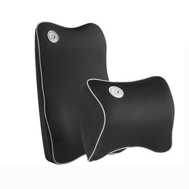 Memory Foam Neck Pillow and Lumbar Back Support Cushion Car Seat Waist Back Pillow