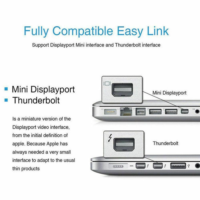 Mini DisplayPort to VGA Adapter Cable Cord Display Port DP For LCD PC TV Laptop