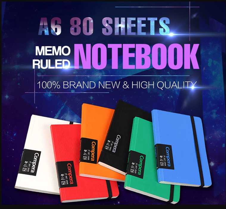 A6 80 Sheets Memo Ruled Notebook Journal Diary Notepad Planner For School Office Stationery